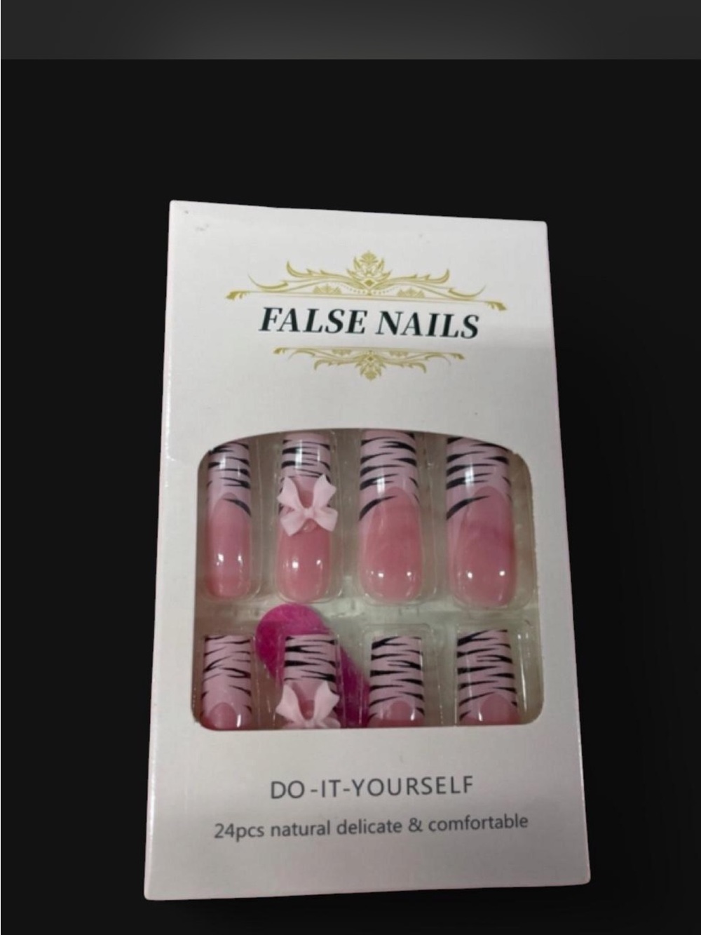 Pink Zebra Print Press-On Nail Set